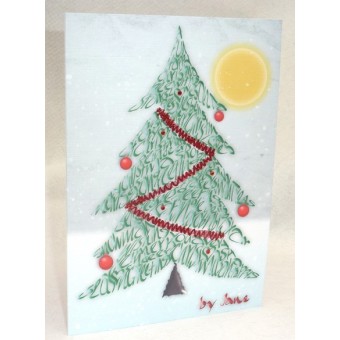 Christmas Tree Calligraphy Card 2
