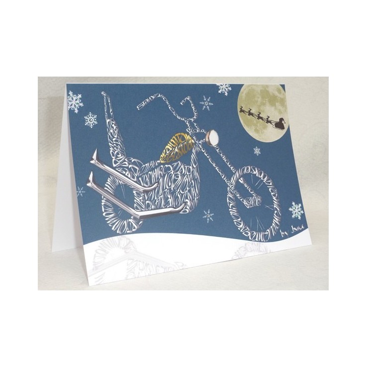 Old School Motorrad - Weihnachtskarte