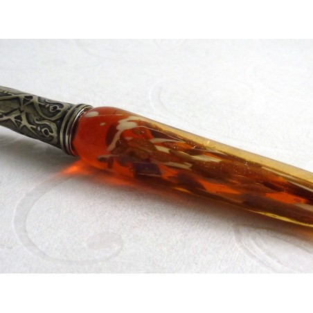 Calligrafia penna in vetro foglia d'oro e d'inchiostro