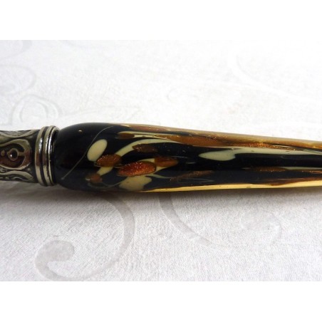 Calligrafia penna in vetro foglia d'oro e d'inchiostro