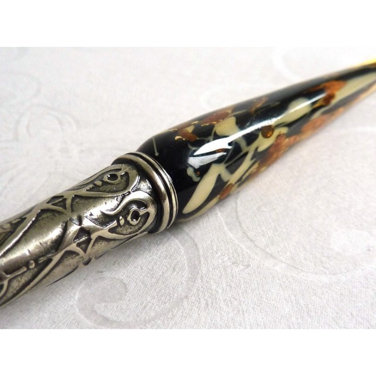 Bladgoud glas kalligrafie pen en inkt