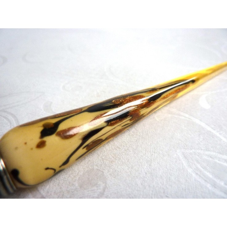 Calligrafia penna in vetro foglia d'oro e d'inchiostro