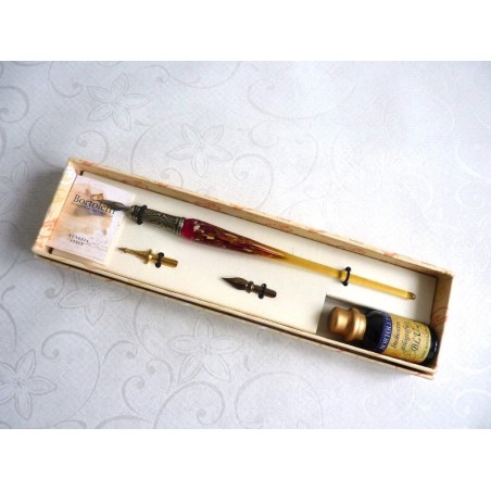 Bladguld glas kalligrafi pen og blæk