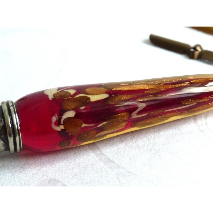 Bladgoud glas kalligrafie pen en inkt