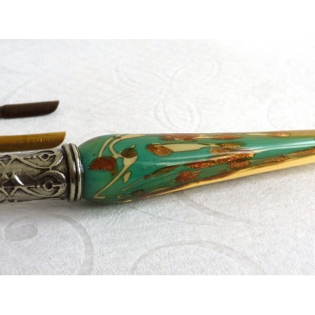 Hoja de oro de cristal Caligrafía Pluma y tinta