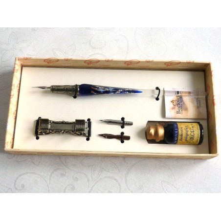 Silverbladskalligrafipenna med pennhållare