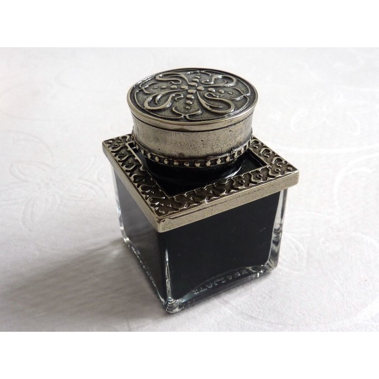 Feather Quill Dip Pen Inkwell & Pen Holder