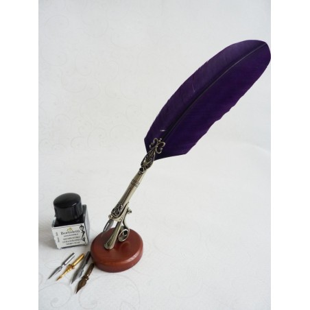 Stylo plume, cinq pointes et porte-stylo