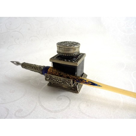 Glass Calligraphy Pen Set - Gold Leaf