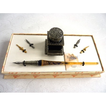 Set di penne per calligrafia in vetro - Foglia d'oro