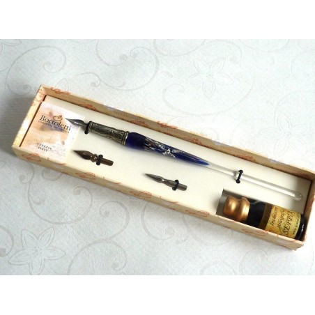 Hoja de plata de cristal Caligrafía Pluma y tinta