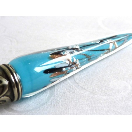 Stylo & encre de calligraphie en verre feuille d'argent