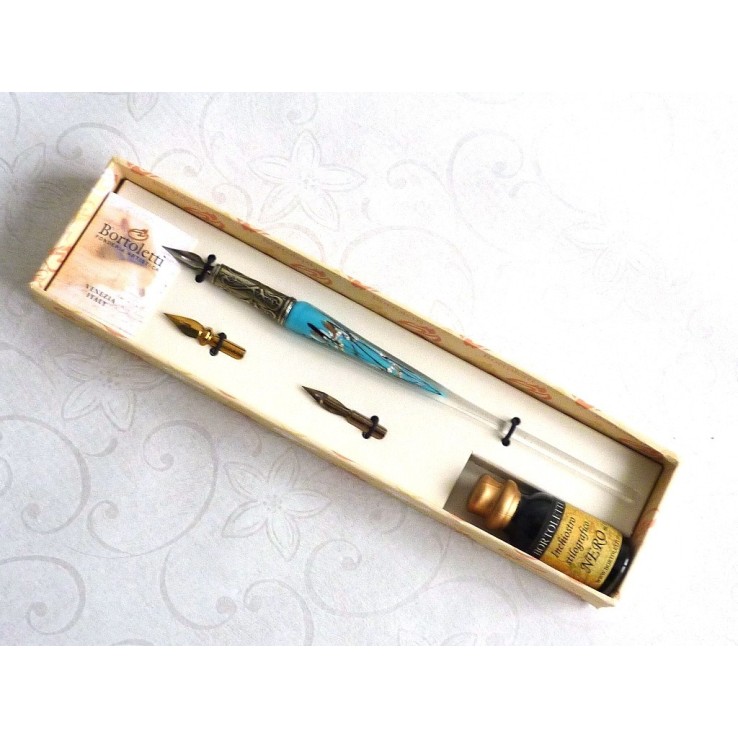 Hoja de plata de cristal Caligrafía Pluma y tinta