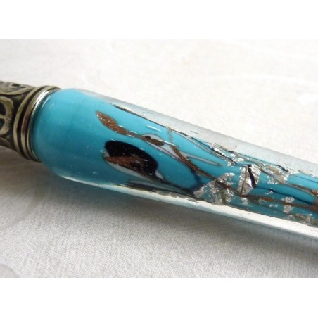 Zilveren blad glas kalligrafie pen en inkt