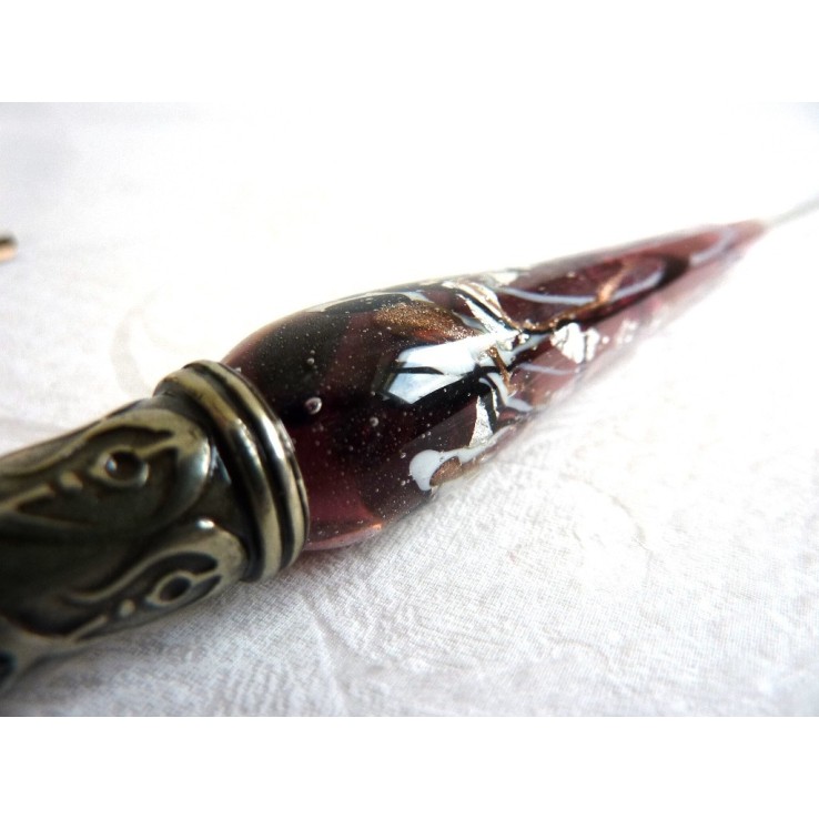 Hoja de plata de cristal Caligrafía Pluma y tinta