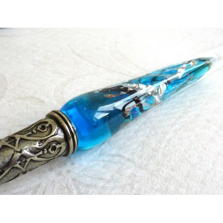 Hoja de plata de cristal Caligrafía Pluma y tinta