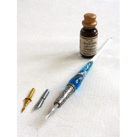 Hoja de plata de cristal Caligrafía Pluma y tinta