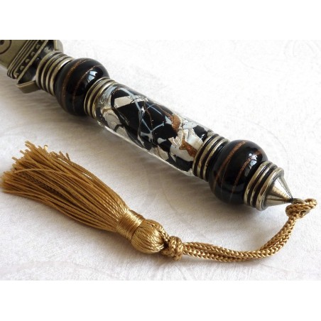 Abrecartas de alpaca y cristal