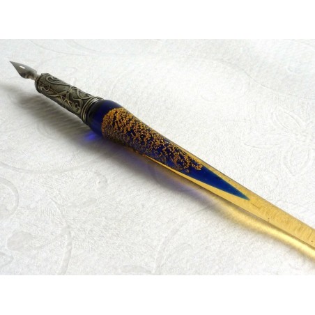 Foglia oro penna vetro calligrafia, pennini e inchiostro
