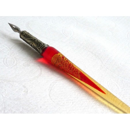 Gold Leaf Glass Calligraphy Pen Nibs & Ink