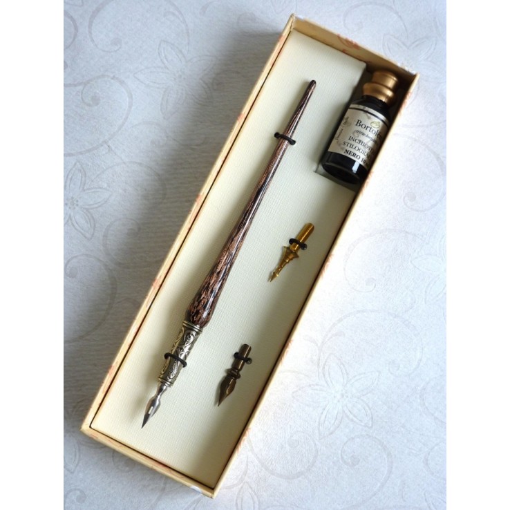 Stylo calligraphie cuivre et verre