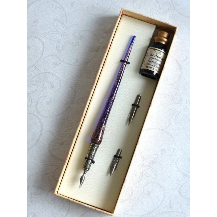 Copper and Glass Calligraphy Pen