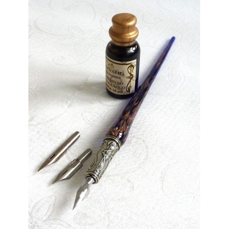 Bolígrafo de caligrafía de cobre y vidrio