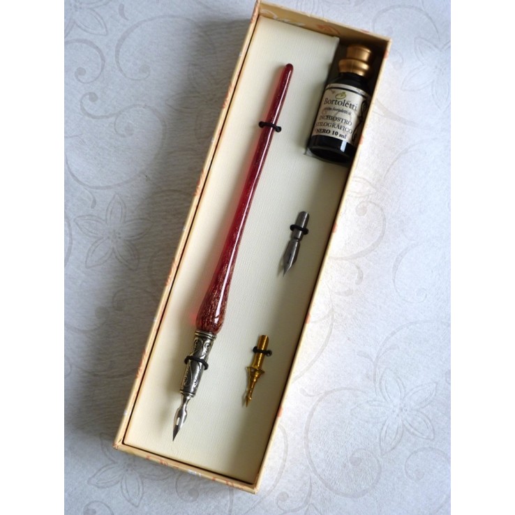 Copper and Glass Calligraphy Pen