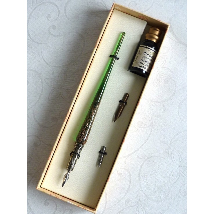 Copper and Glass Calligraphy Pen