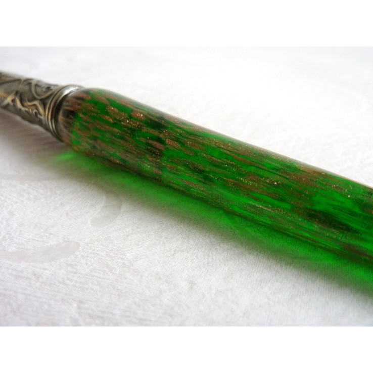 Stylo calligraphie cuivre et verre