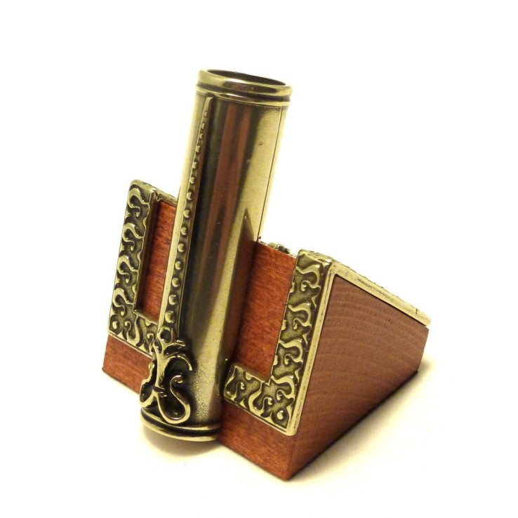 Portapenne in legno e alpaca