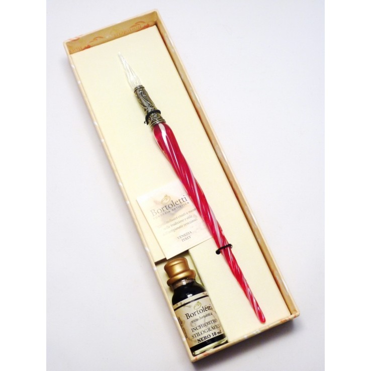 Twisted Glass Calligraphy Pen with Glass Nib