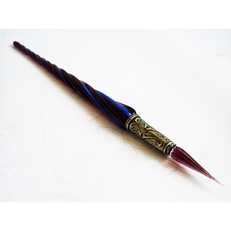 Twisted Glass Calligraphy Pen with Glass Nib