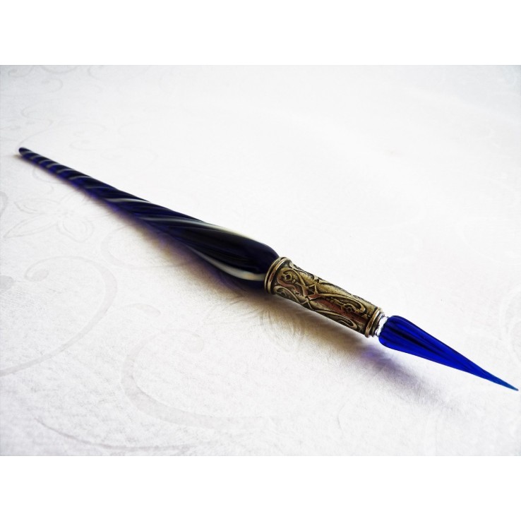 Twisted Glass Calligraphy Pen with Glass Nib