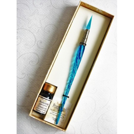 Twisted Glass Calligraphy Pen with Glass Nib