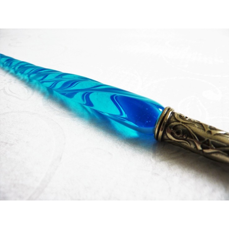 Pluma de caligrafía de vidrio retorcido y punta de vidrio