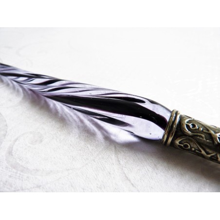 Twisted Glass Calligraphy Pen with Glass Nib