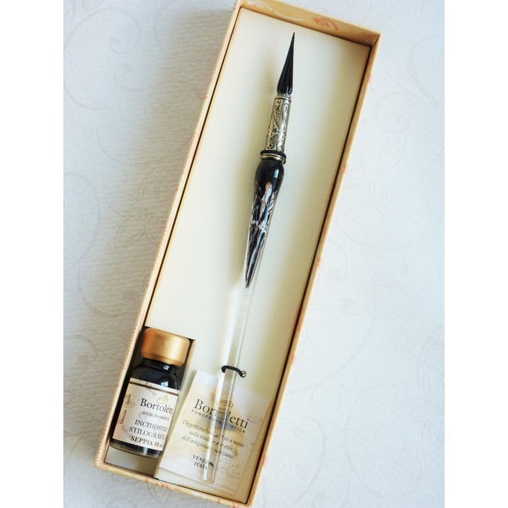 Silberblatt-Glasstift mit Glasfeder