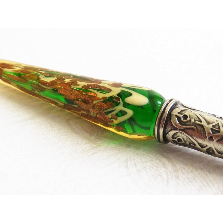 Gold leaf glass pen with glass nib