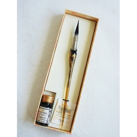 Gold leaf glass pen with glass nib