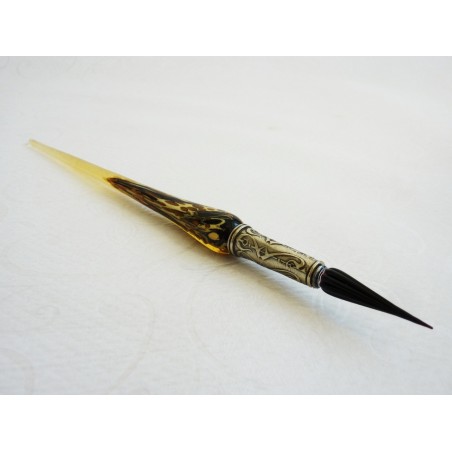 Bladguld glas pen med glas nib