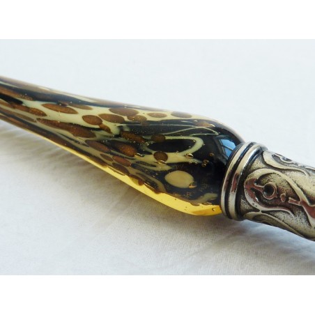Oro pluma vidrio hoja con punta de vidrio