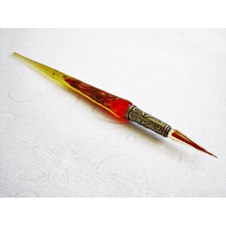 Blattgold Glashalter mit Glasfeder