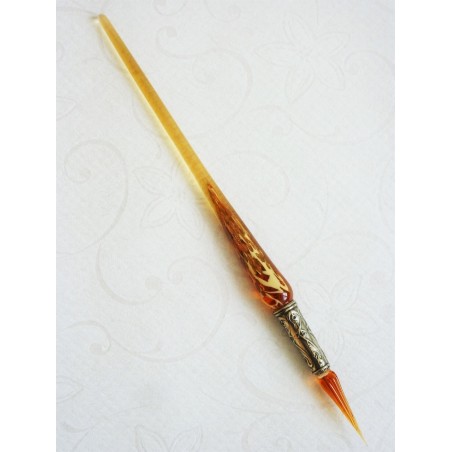 Or stylo verre de feuilles avec pointe de verre