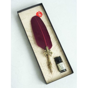Fleur De Lys Feder Feder und Tinte set - weinrot 2