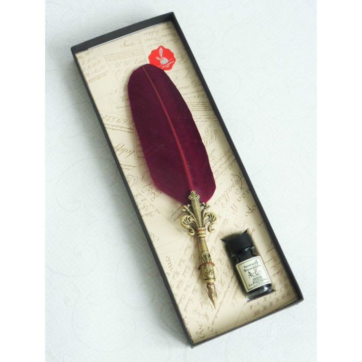Set di penna e inchiostro Fleur De Lys - Borgogna
