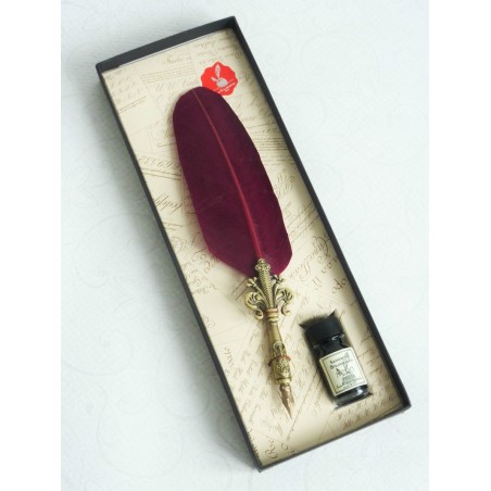 Flor de lis de canilla de la pluma y el conjunto de tintas -