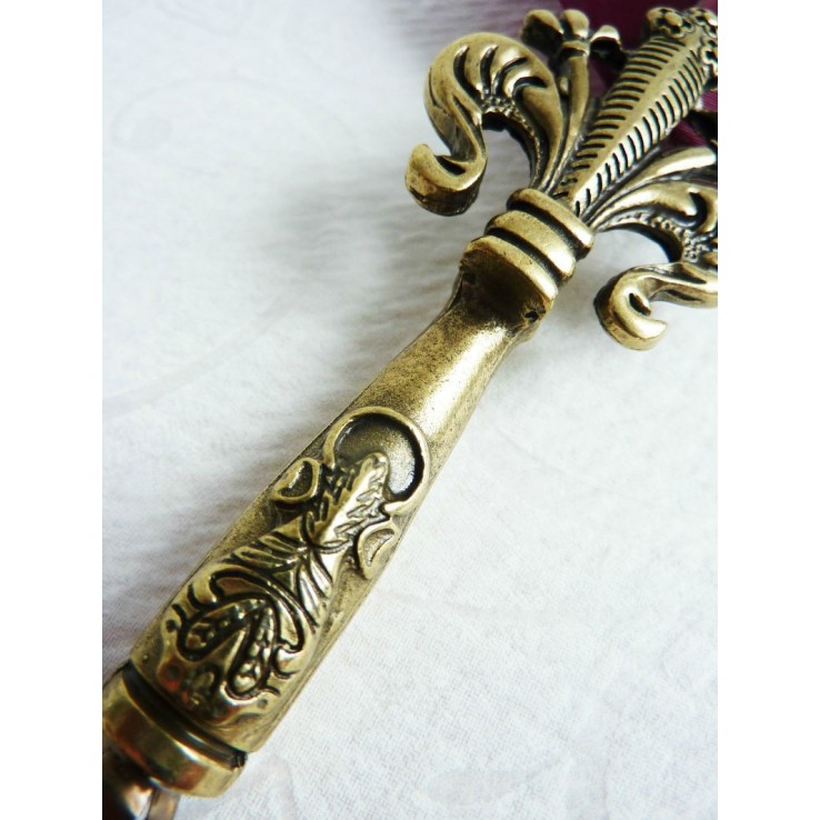 Fleur De Lys feather quill and ink set - Burgundy