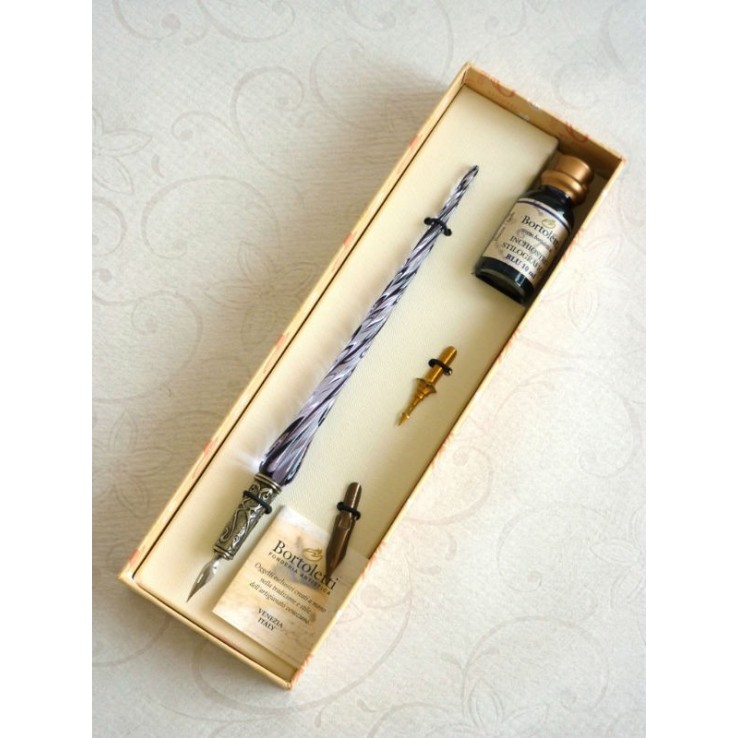 Verre stylo de calligraphie et de l'encre - Verre torsadée