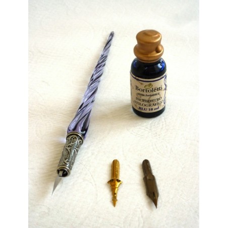 Verre stylo de calligraphie et de l'encre - Verre torsadée